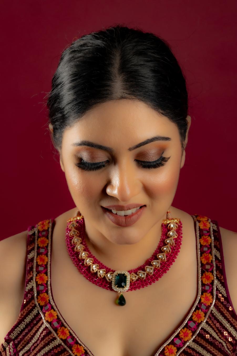Buy PINK HYDRO JALI JADAU NECKLACE